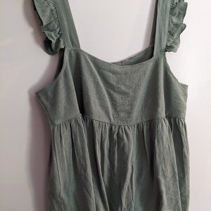 Green Ruffle Tank